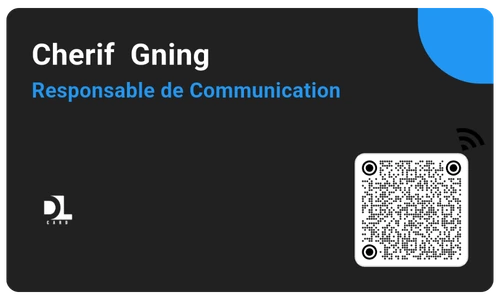 Carte DLCard noire de Cherif Gning, responsable de communication